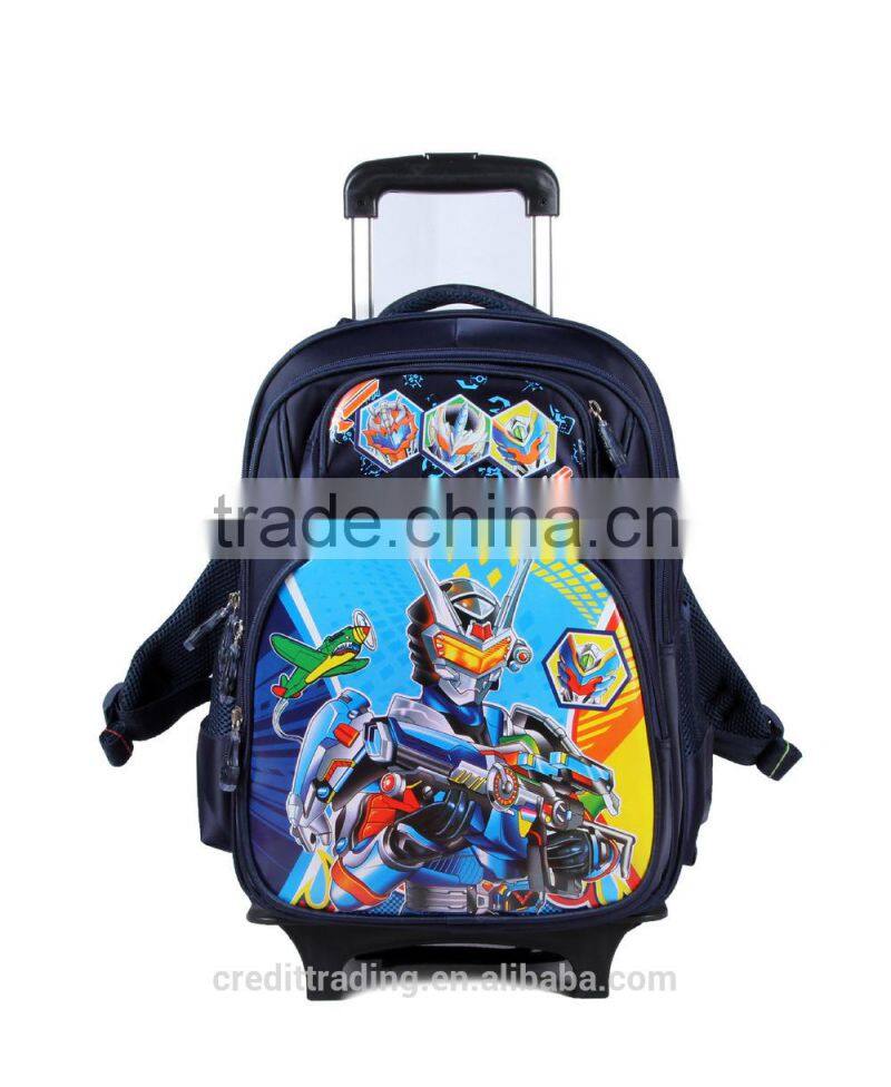 stylish printing school trolley bag for kids