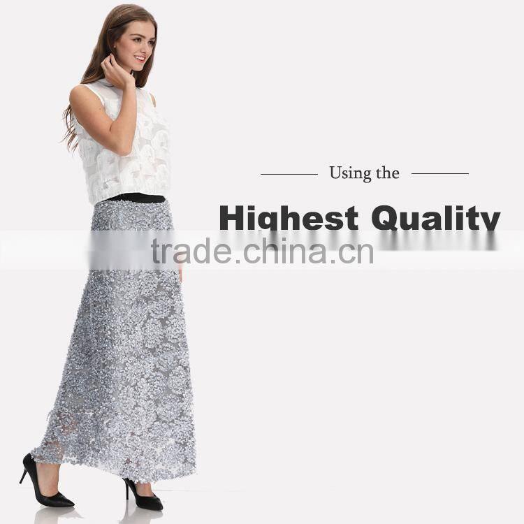 Domin women latest maxi party wear long skirts design 2017