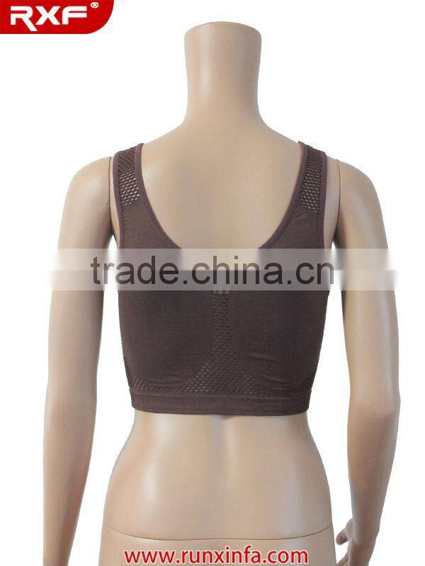 Yoga sports bra/seamless tube bra nude purple color