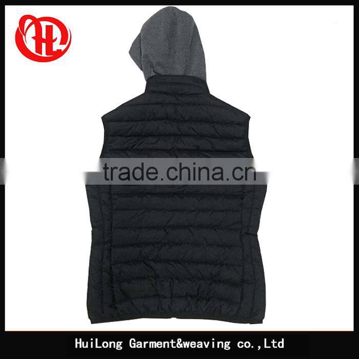 Detachable knit hood women vest winter warm waistcoat