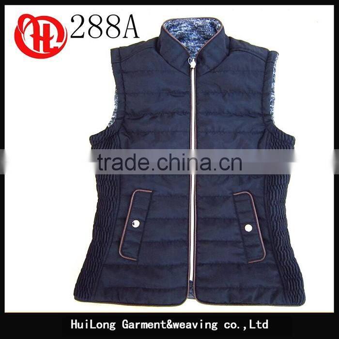 Reversible fleece lining padded casual vest women