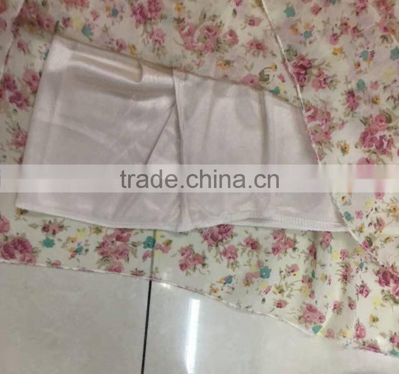 Women flower printed fancy chiffon dress stocklots