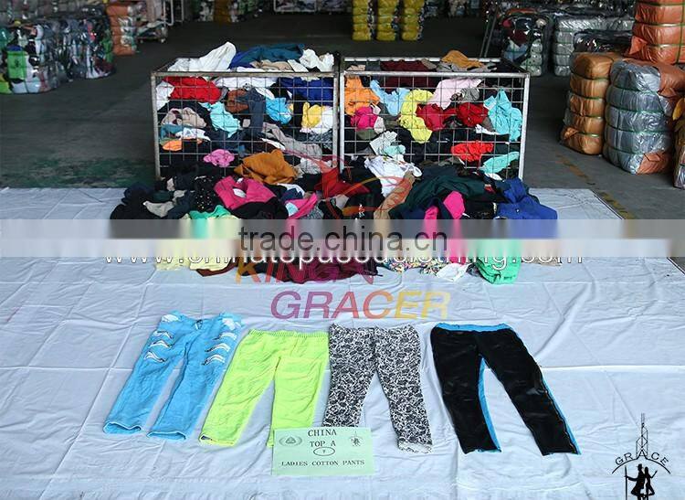 lady used clothes cream used women summer pants hot sale in asia
