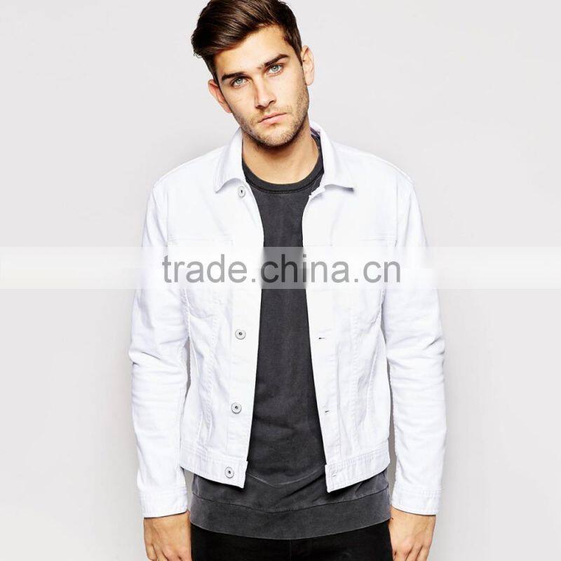 fashion fancy white denim plain mens bomber jacket european style