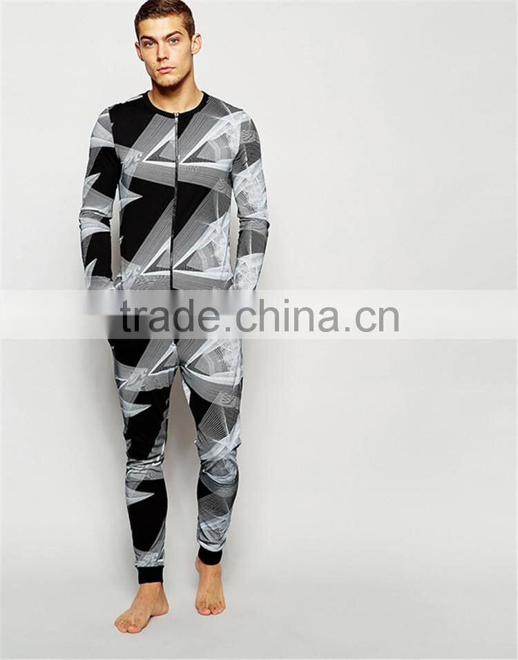 Loungewear Grandad Waterproof Onesie Adults With Geo Print