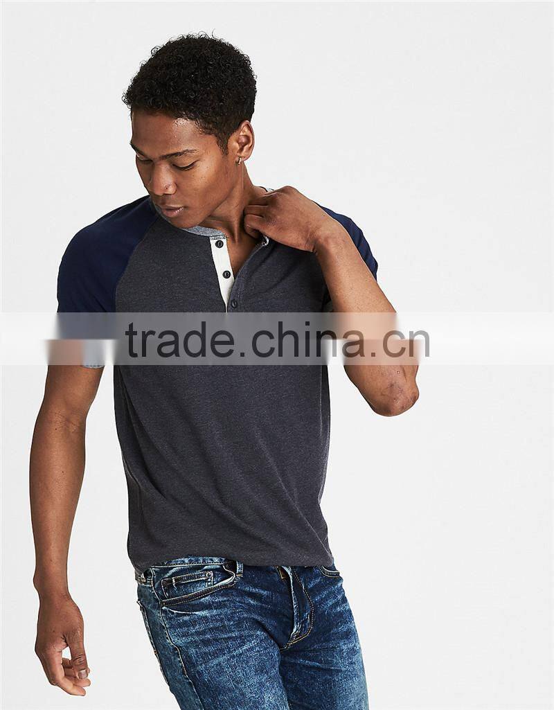 MGOO Factory Supplied Three Button Collar Dry Fit T-shirt Mens Curved Hem Plain T Shirts