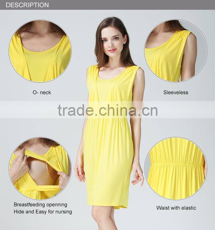Comfortable Cotton Stretch Maternity Loose Dress Pregnant Clothes Low MOQ Breastfeeding