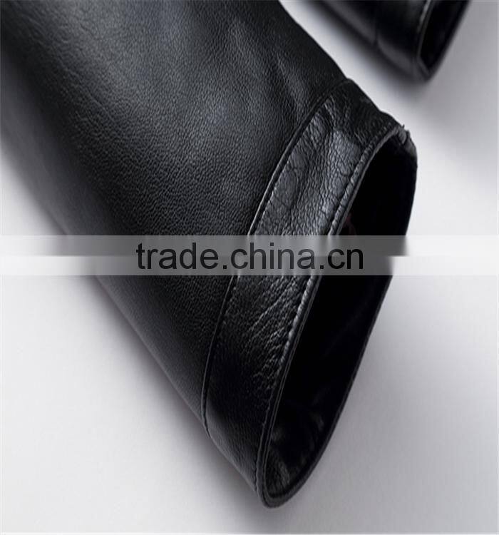 High quality OEM latest designs real fur black man leather jacket