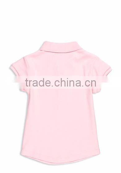 Chinese wholesale pure color girl polo t-shirt 100%cotton polo shirt fabric for school uniform