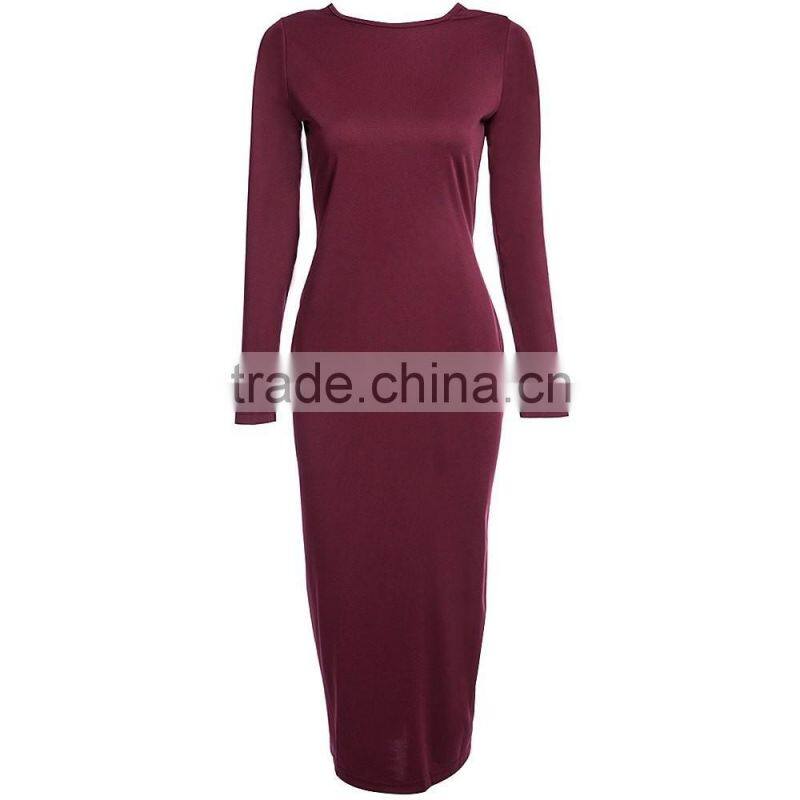 New arrive Autumn lady Elegant Dress Long Sleeve Full Zipper Tight pencil dress