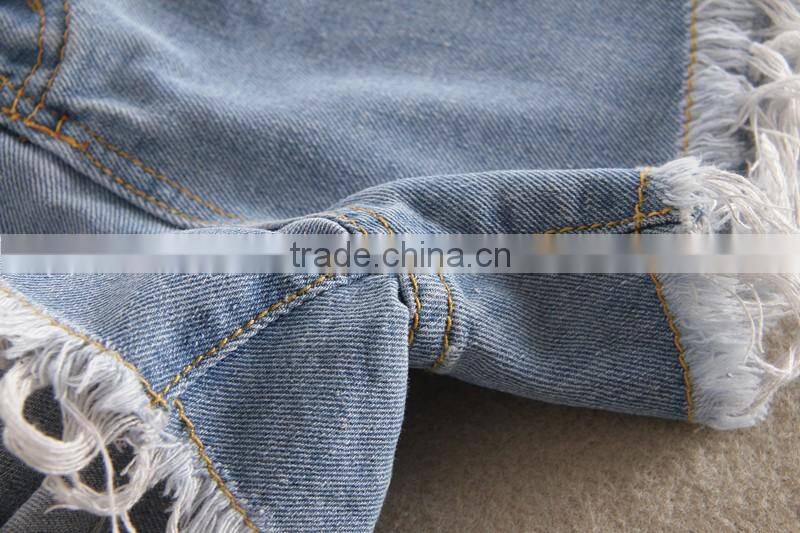 Summer Fashion Irregular Females washable and loose cowboy shorts hot shorts with macrame