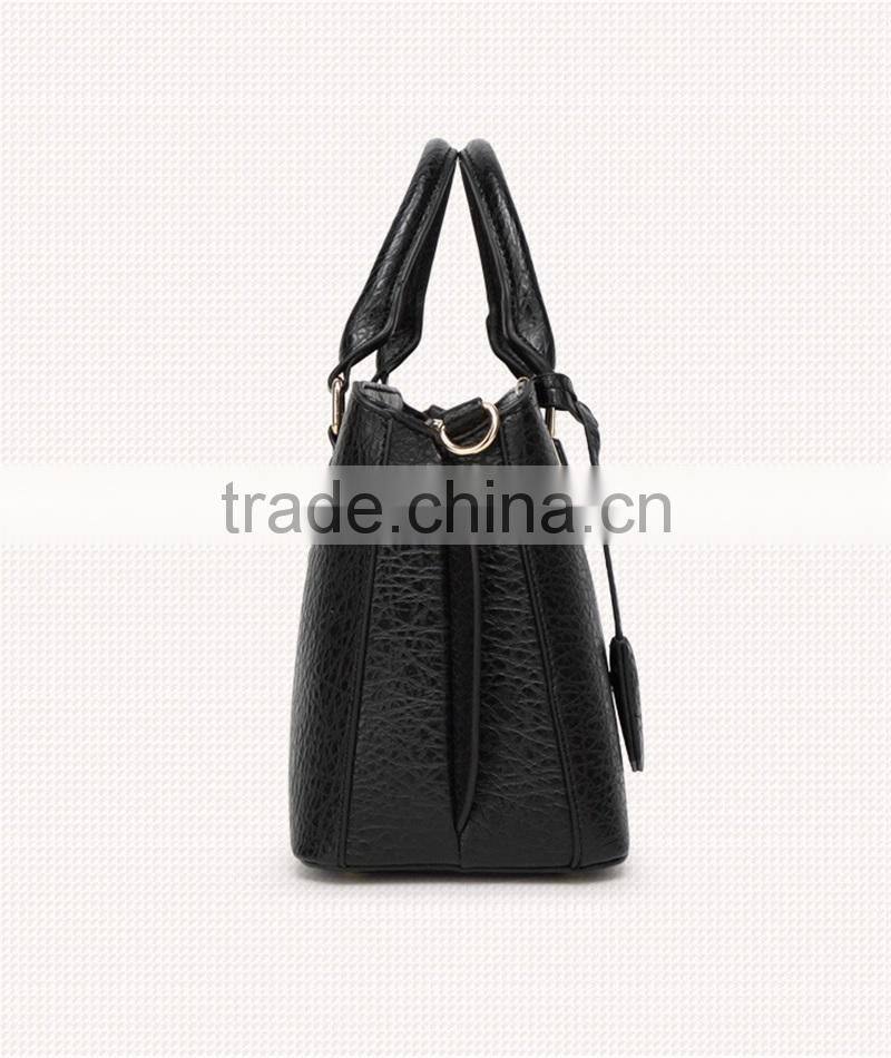 Versatile High Quality PU Leather Women Solid Color Handbag