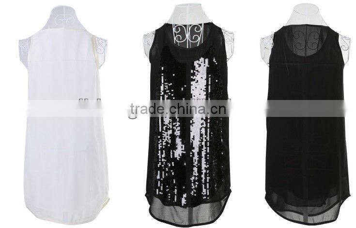 Summer Casual Young Sequined Dresses Blouse