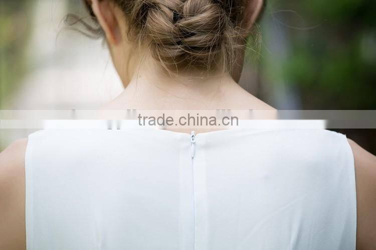 fashion white chiffon one piece jumpsuit dress pants