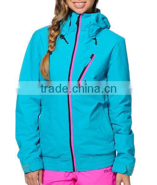 OEM New Cotton Women's Panorama Teal Snowboard Jacket 2014