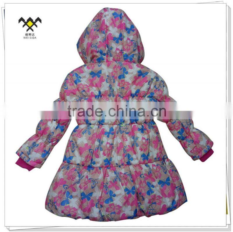 Fujian factory high quality printing packable quilted girl jacket