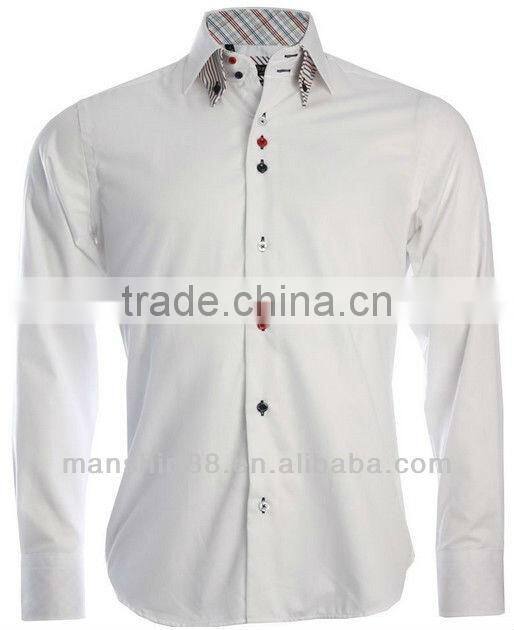 Slim Fit Double Collar button down collar dress mens shirt
