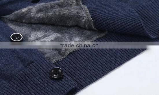 The long sleeve dark blue/sky blue stripes design knitting cardigan casual men knitted sweater