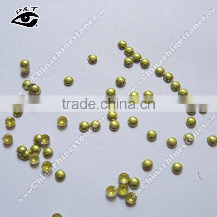 Iron on Metal studs 3mm Lt green color for garment decoration