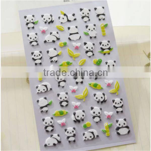 Panda Banboo Leaf Stickers, Black White Lovely Stickers, Scrapbook Cute Card DIY Felt Stickers