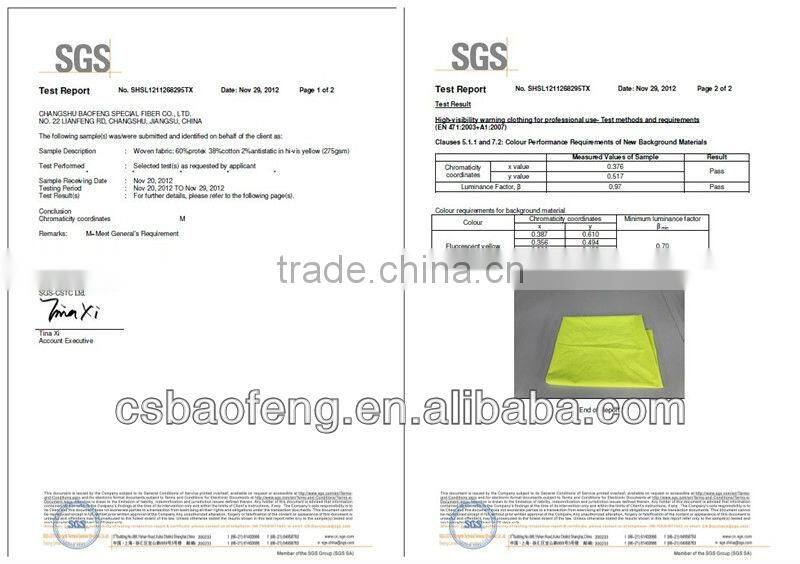 modacrylic Fabric(Hi-vis Yellow, Orange)/Protex brand