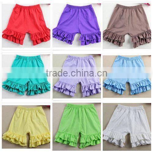 Boutique Double Ruffle Pants Childrens Chevron Pants wholesale Summer Cotton knit ruffle pants for girls