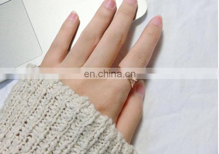 Korean Minimalist Cross Hollow Alloy Ring Above Knuckle Ring