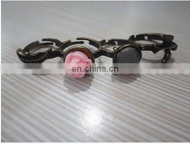 Luxuries wedding Copper Palm Rings Rose Gold Plated CZ Zircon Ring Girls Lovers Prong Setting Rhinestones Four Fingers