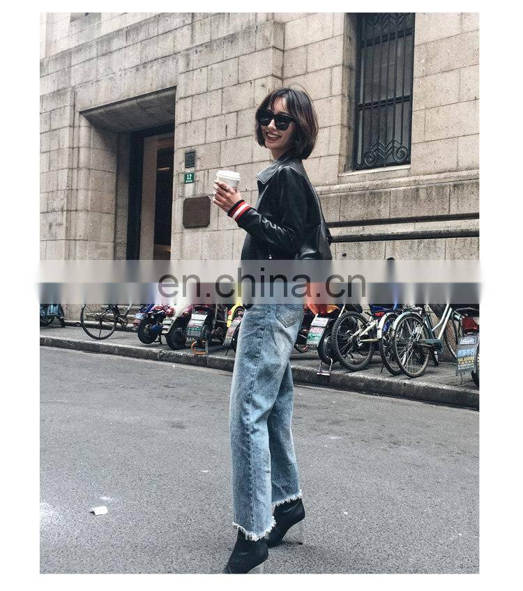 Spring Slim Fit Fashion Women Jacket Lamb Leather Jacket