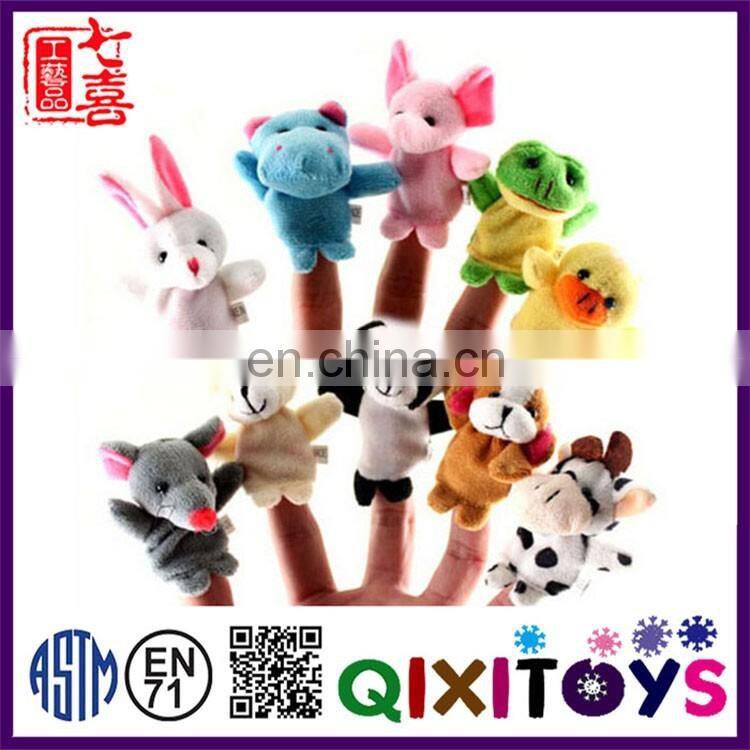 Realistic plush mini animal finger puppets hand puppets cute baby toys educational made in China