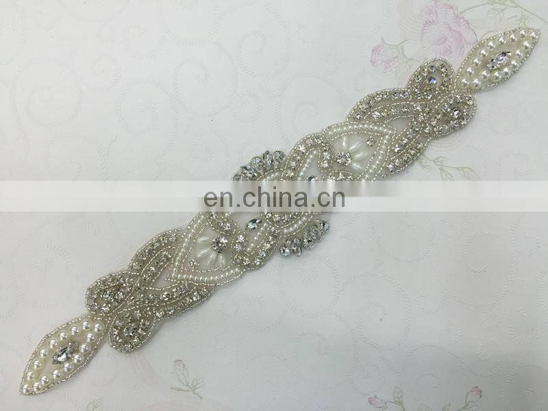 2016 Hot Fix Motif Bridal Wedding Dress Accessories Crystal Bridal Applique Trim