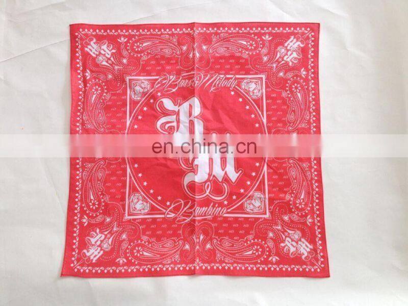 Customized printing 22"x22" soft 100% polyester square bandana