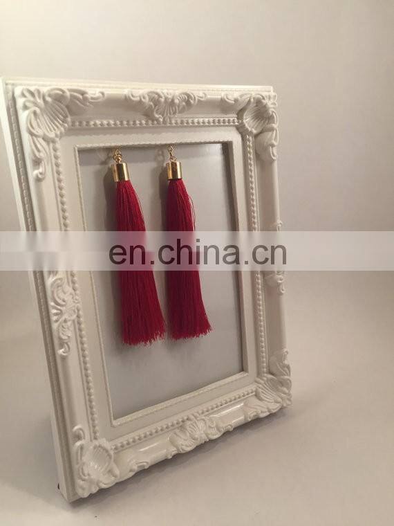 2017 Wholesale fashion jewelry red color long silk tassels for jewelry