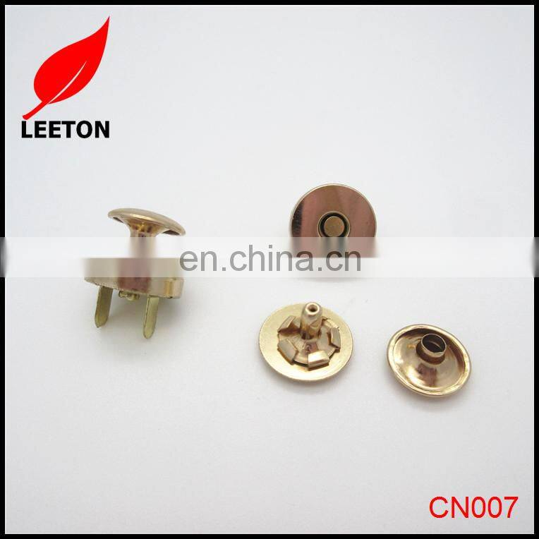 Factory supply 14mm rose gold magnetic button with rivet