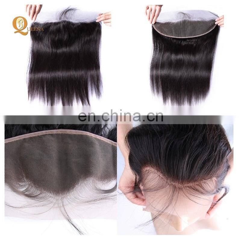 Queena 100% Human Hair Cheap Unprocessed Virgin Brazilian Body Wave Lace Frontals With Baby Hair