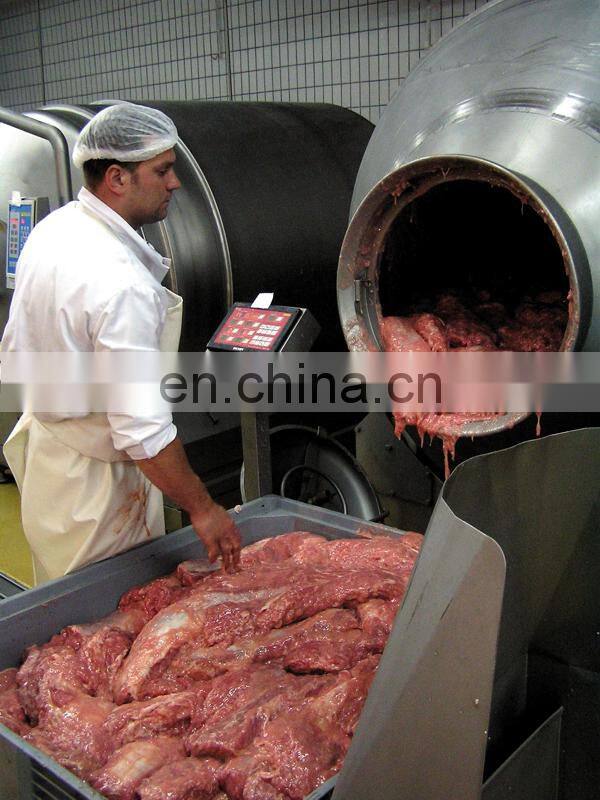 Vacuum meat tumbling machine with automatic feeding system