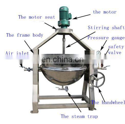 High quality shampoo and lotion mixing equipment double steam jacketed kettle for jam double layer steamer pot