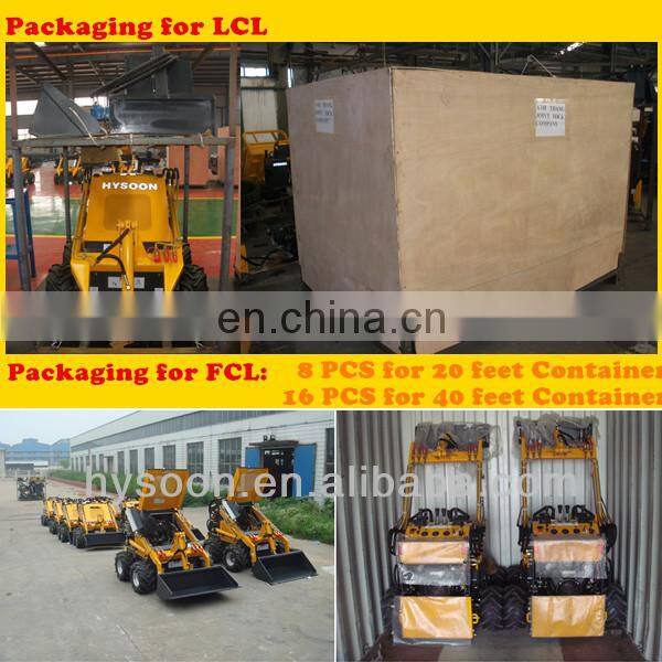 HYSOON Diesel Mini Skid Steer Loader with 4 in 1 bucket for farm