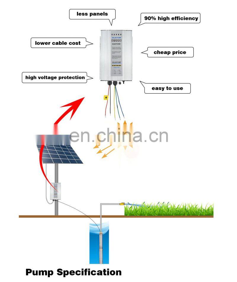 3MSS/4MSS 304 stainless steel submersiblel high lift solar waterhome use water pump