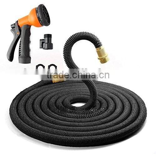50 Ft Expandable Garden Hose Extra Strength Fabric,Double Latex Core,3/4 Snake Magic Pocket Water Hoses 8 Pattern Spray Nozzle