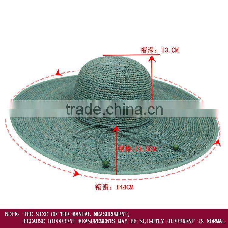 New Design Custom Adjust Raffia Straw Crochet Hat Wholesale