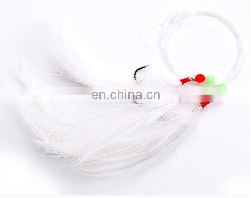 93cm 10g 3 hooks per set Artificial Sabiki Fishing Hook Feather Squid Rigs