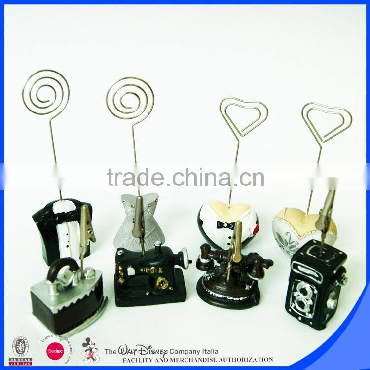 Animal resin base circle shape place card holder 120mm height