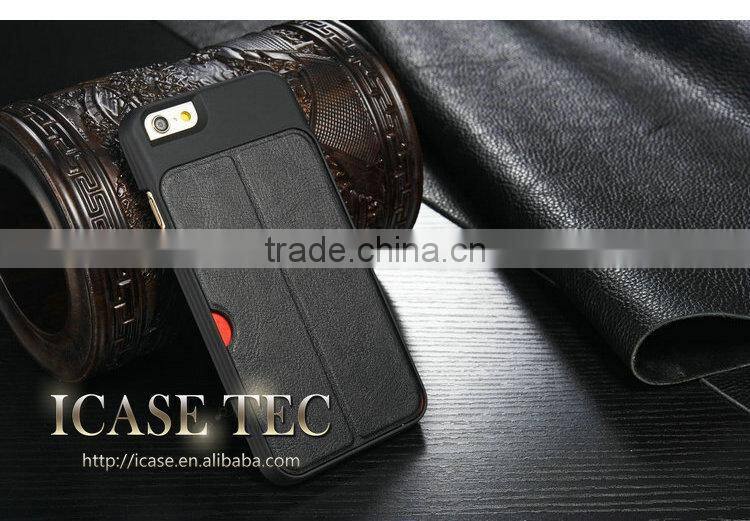 Business Leather Card Slots Matte Stand Mobile Phone Case Cover for iPhone 6 4.7inch
