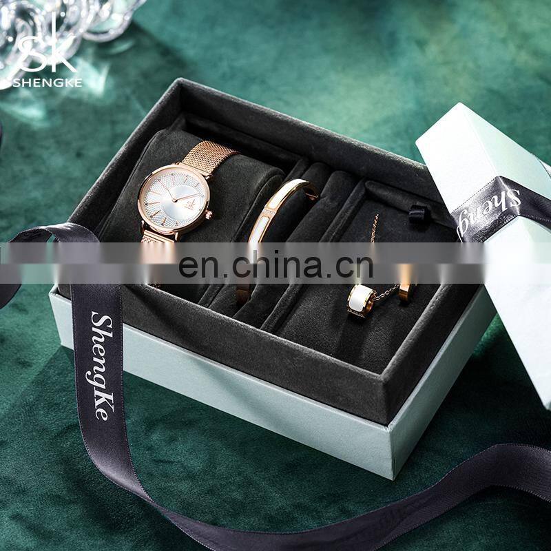 Wholesale Watch Box With Ribbon Red Green Gift Box Customized Logo Paper Wood Velvet Lining Box Sets