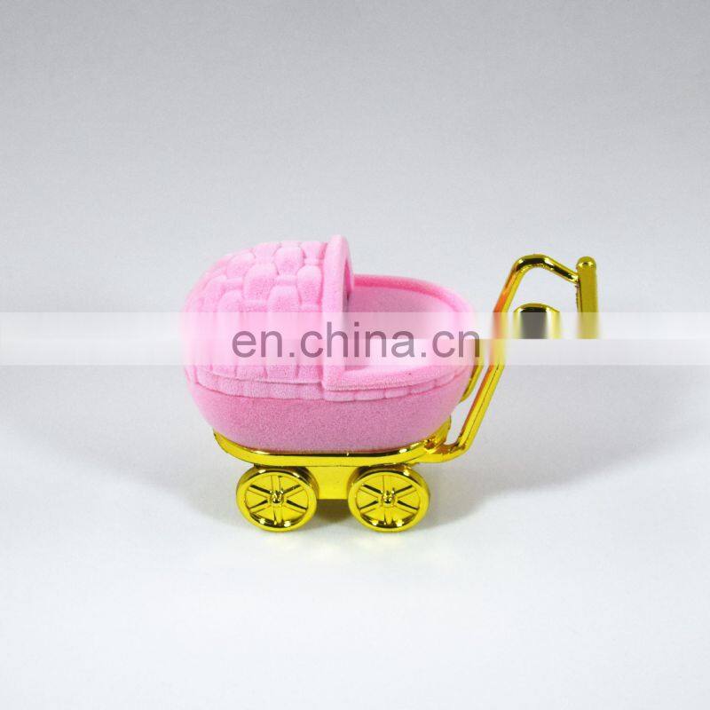 Baby carriage Velvet Jewelry Box stroller Wedding Ring Box Gift Box Holder Case for Earrings Necklaces Bracelets Display