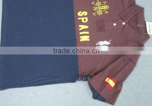 Embroidery men's cut POLO shirt with short sleeve