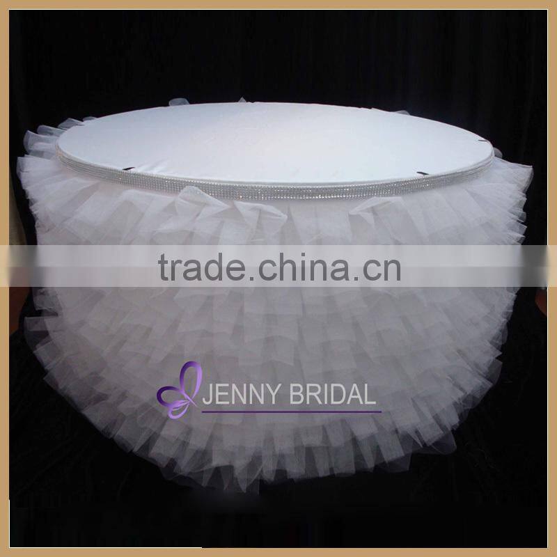 TC002 china factory bulk cheap fancy shirred table skirting designs for wedding