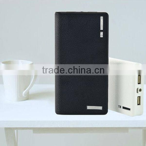 Best selling Factory price Double USB output wallet portable 12000mah power bank for smartphone