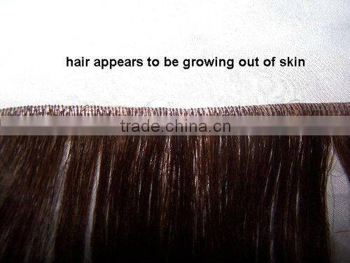 18" remy straight skin hair tape hair extensions tape weft PU weaving remy human hair pu skin weft